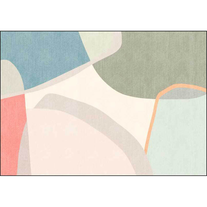 Stornfield | Novelty Round Colourful Block Pattern Bedroom Rug Washable Non-Slip Polyester Rug
