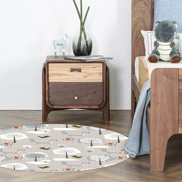 Stornfield | Gray Children's Rug Megalocnus Pattern Carpet Polyester Pet Rug