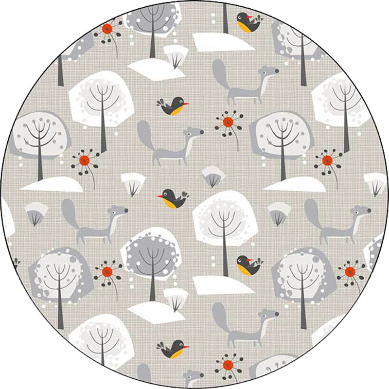 Stornfield | Gray Children's Rug Megalocnus Pattern Carpet Polyester Pet Rug