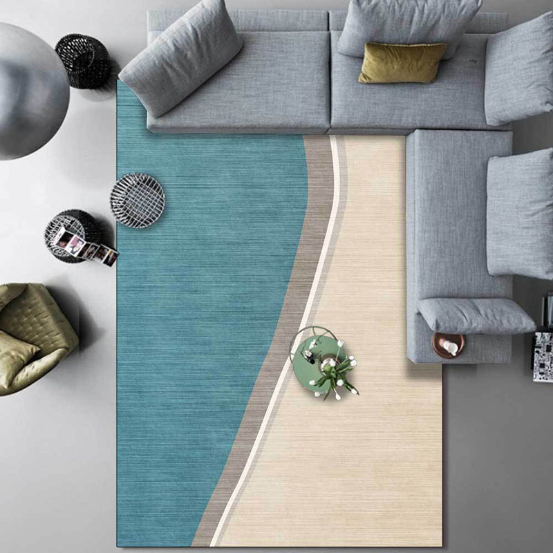 Stornfield | Novelty Round Colourful Block Pattern Bedroom Rug Washable Non-Slip Polyester Rug