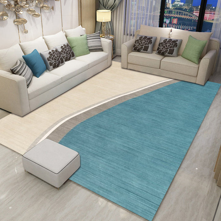 Stornfield | Novelty Round Colourful Block Pattern Bedroom Rug Washable Non-Slip Polyester Rug