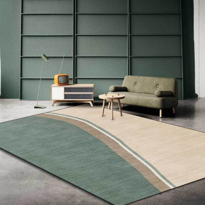 Stornfield | Novelty Round Colourful Block Pattern Bedroom Rug Washable Non-Slip Polyester Rug