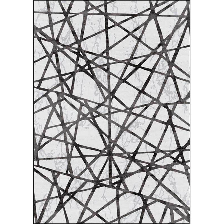 Stornfield | Grey Bedroom Rug New Geometric Pattern Washable Non-Slip Polyester Area Rug