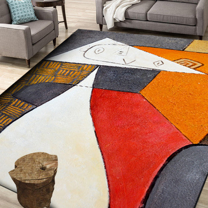Stornfield | Colorful Bedroom Rug New Arrivals Geometric Color Block Pattern Rug Non-Slip Stain-Resistant Polyester Mat