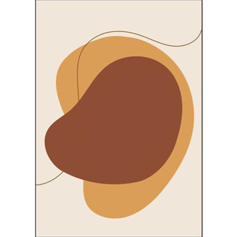 Stornfield | Original Brown Block Print Polyester Living Room Rug, Pet-Friendly, Non-Slip Backing Mat