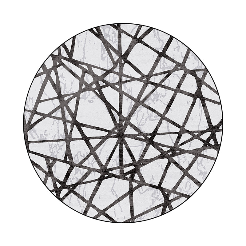 Stornfield | White Innovative Rug Machine Washable Abstract Polyester Rug Non-Slip Mat for Living Room