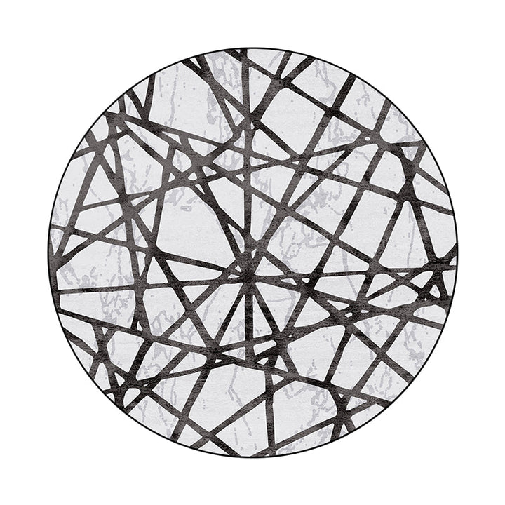 Stornfield | White Innovative Rug Machine Washable Abstract Polyester Rug Non-Slip Mat for Living Room