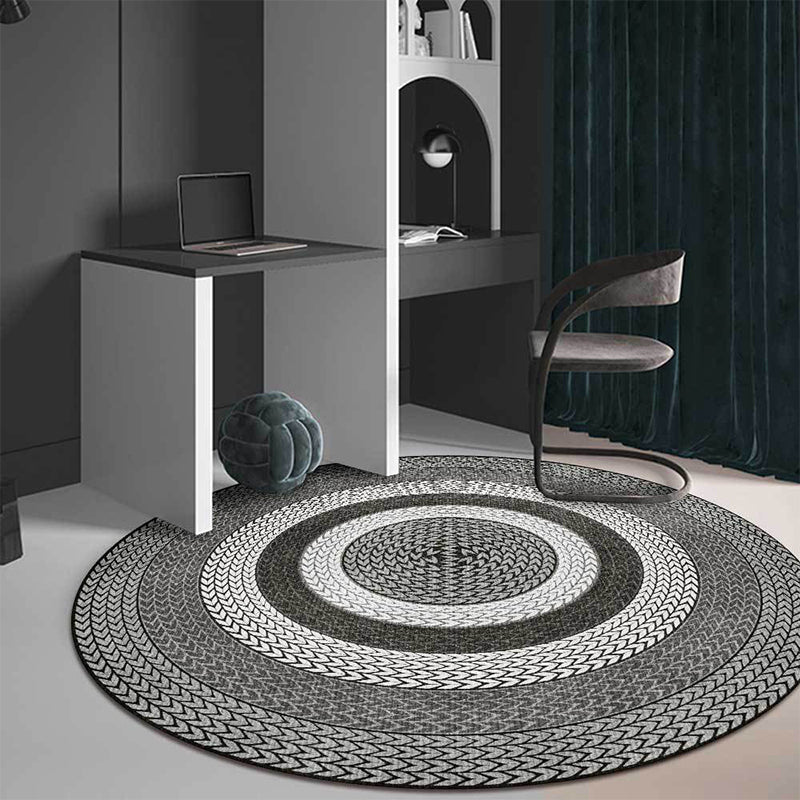 Stornfield | Rustic Yellow and Green Concentric Circles Pattern Polyester Rug Machine Washable Non-Slip Living Room Rug