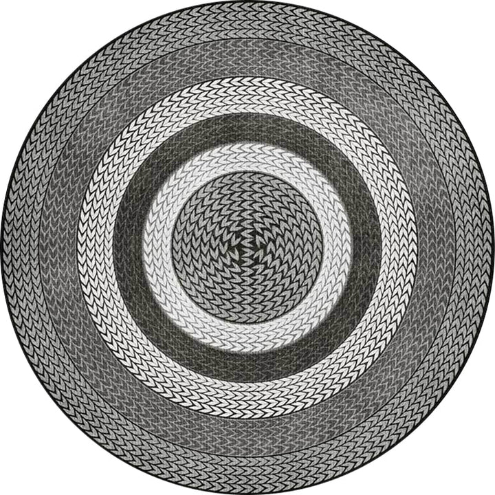 Stornfield | Rustic Yellow and Green Concentric Circles Pattern Polyester Rug Machine Washable Non-Slip Living Room Rug