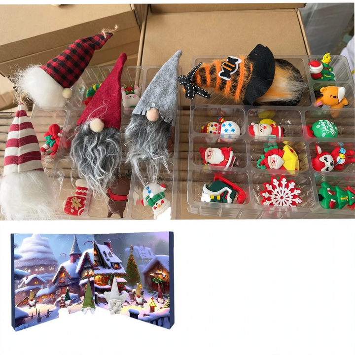 Christmas Advent Calendar with Elf Figures