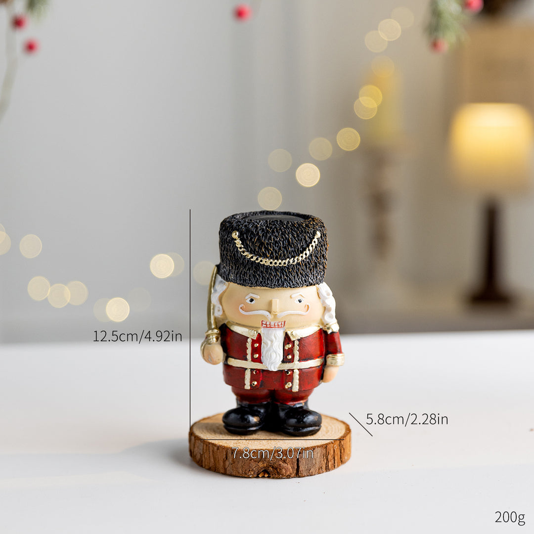 Decorative nutcracker soldier made of resin for the Christmas season