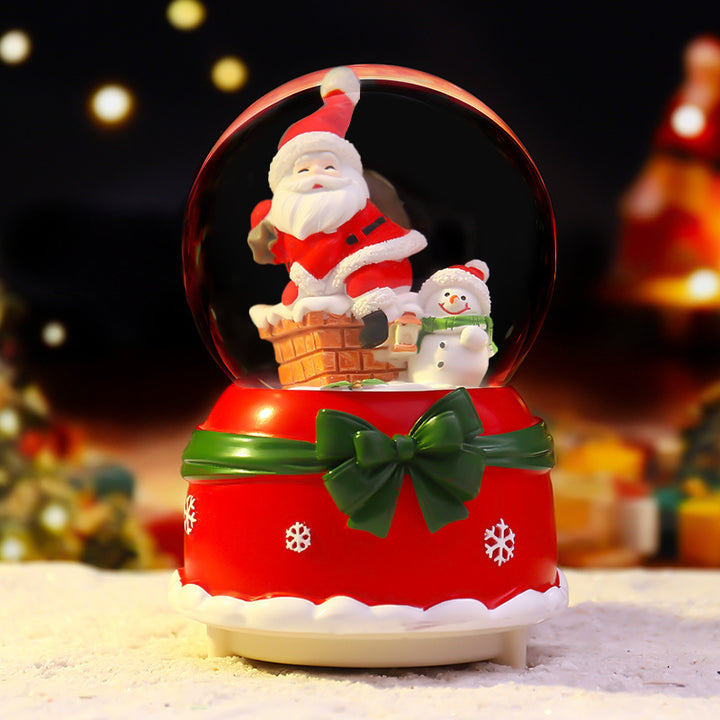 Christmas music box with glass ball