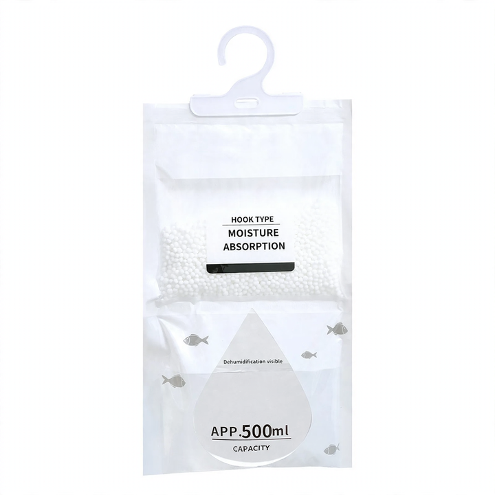 Hanging dehumidifier for wardrobes