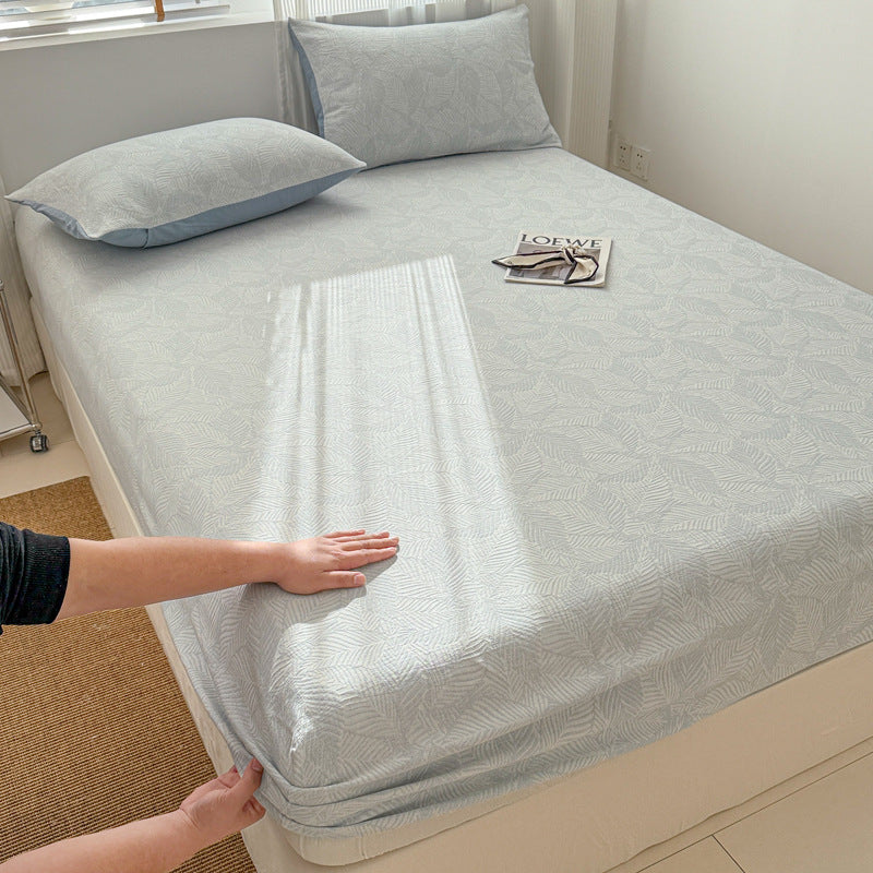 Cotton fitted sheet, 3-ply, protective cover