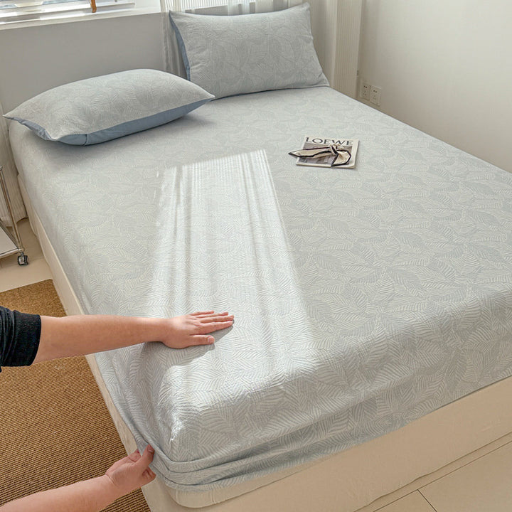 Cotton fitted sheet, 3-ply, protective cover