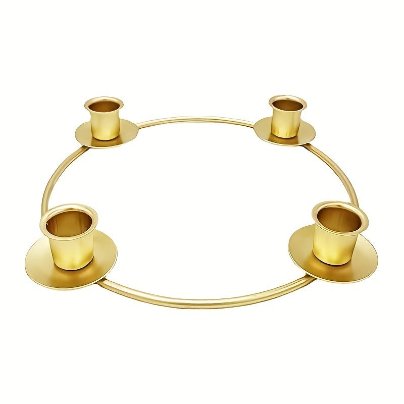 Metal candle holder in wreath design