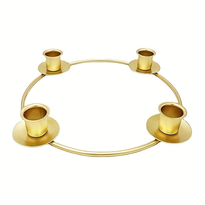 Metal candle holder in wreath design