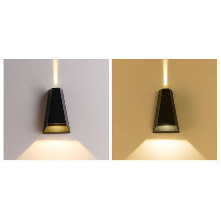 Modern Creative Trapezoid Up and Down Illuminated LED Outdoor Wall Sconce Lamp | Stornfield