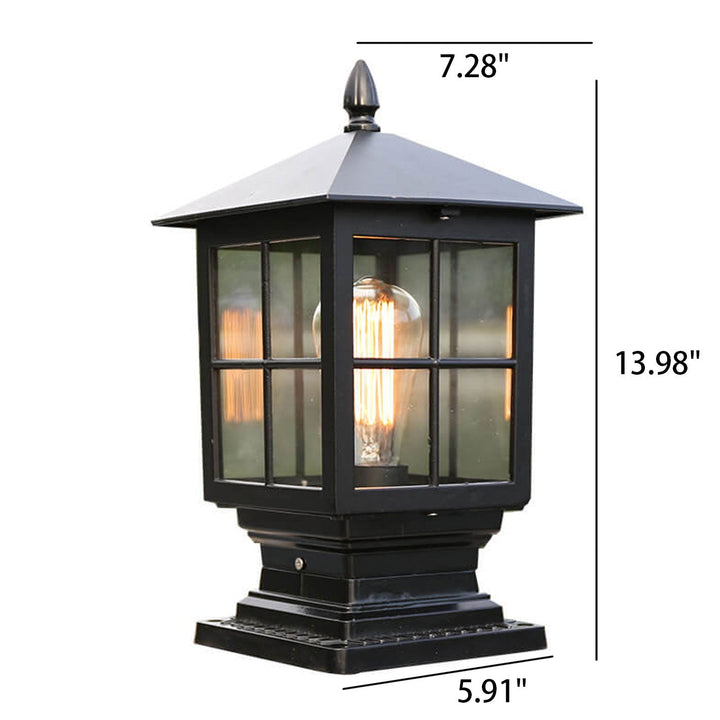 European Outdoor Column Lantern Waterproof  Rustproof 1-Light Patio Light | Stornfield
