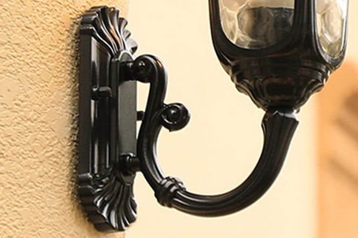 European Retro Waterproof Stone Pattern Glass Lampshade 1-Light Outdoor Wall Sconce Lamp | Stornfield