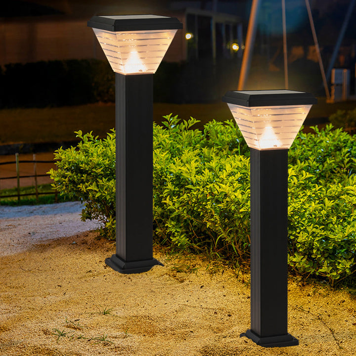 Modern Minimalist Square Cylinder Solar Waterproof ABS PC LED Outdoor Light For Garden | Stornfield