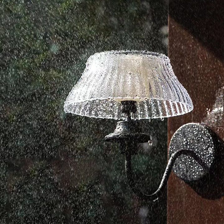 Contemporary Retro Solar Iron Alloy Plastic LED Waterproof Wall Sconce Lamp For Outdoor | Stornfield
