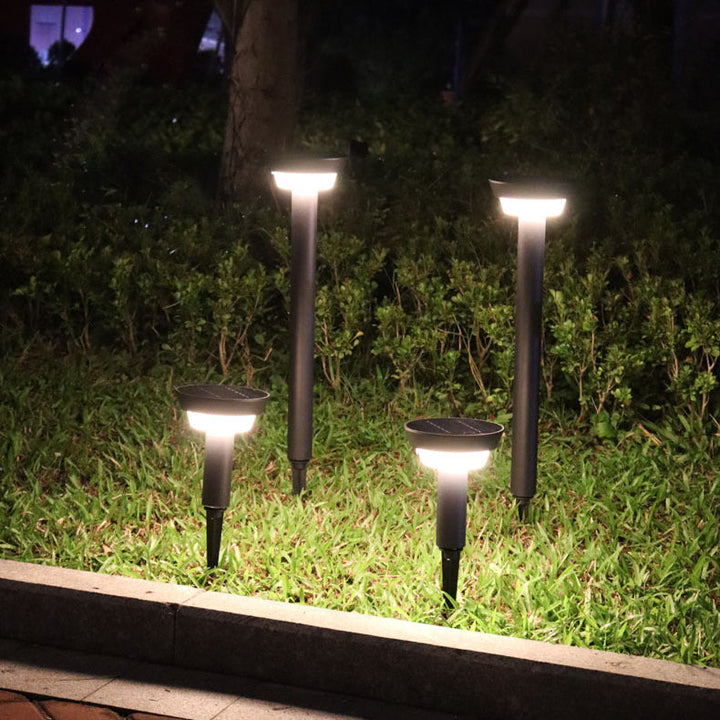Modern Simplicity Waterproof Solar Round Aluminum Acrylic Outdoor Lights For Garden | Stornfield