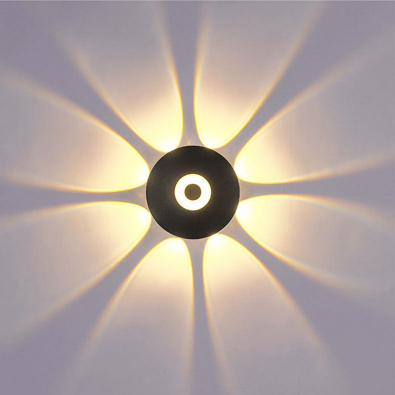 Contemporary Scandinavian Aluminum Round Shade LED Wall Sconce Lamp For Outdoor Patio | Stornfield