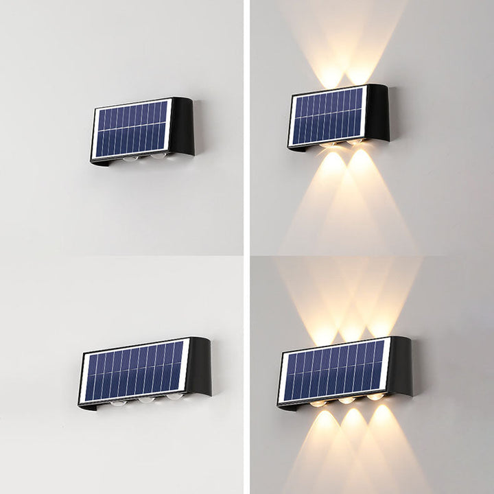 Stornfield | Simplicité Moderne Lampe Murale LED Rectangulaire ABS PMMA Étanche Solaire Pour Patio Extérieur