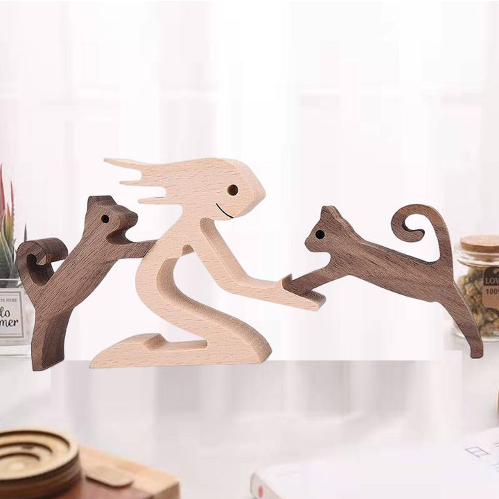 Gift For Pet Lovers - Wood Sculpture Table Ornaments - The Love Between You And Your Fur-Friend | Stornfield