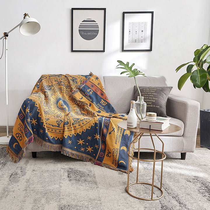 Bohemian knitted throws for sofa decor | Stornfield