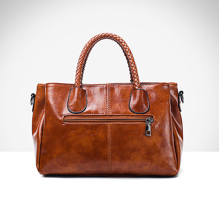 New handbags made of oil wax leather Boston, large tote bag made of soft leather | Stornfield