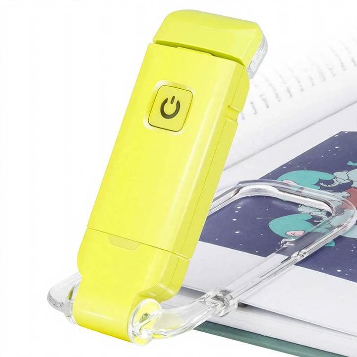 Portable LED clip light for books