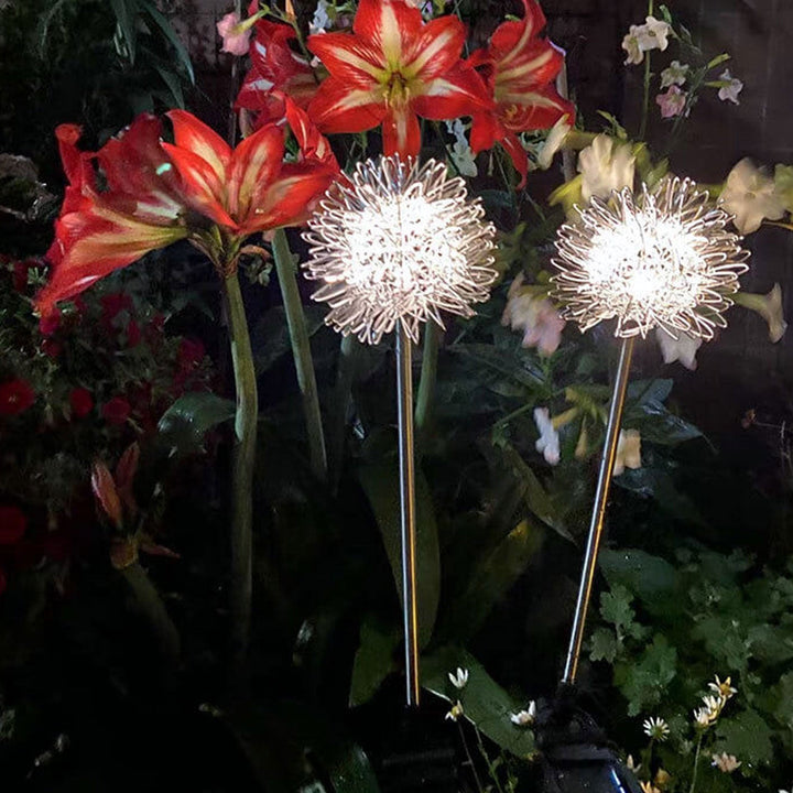 Solar Dandelion Aluminum Wire Globe Light LED Outdoor Waterproof Luminous Garden Insert Ground Landscape Light | Stornfield