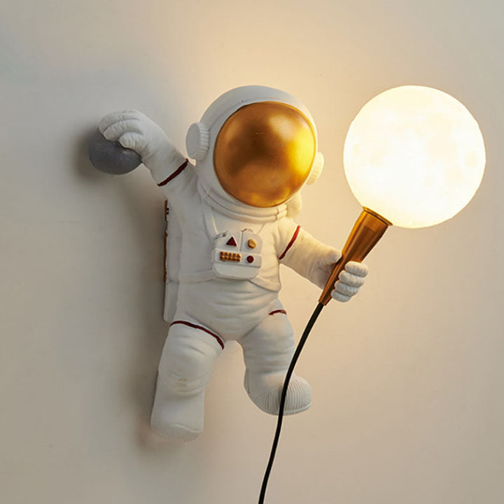 Stornfield | CosmoBuddy Astronaut Wall Lamp | Creative Design | Resin & ABS | LED Bedroom Lamp