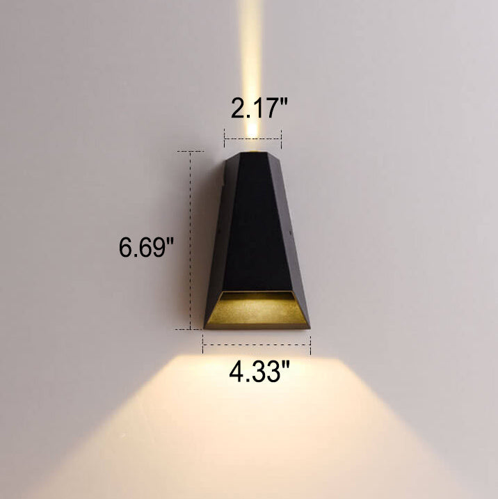 Modern Creative Trapezoid Up and Down Illuminated LED Outdoor Wall Sconce Lamp | Stornfield