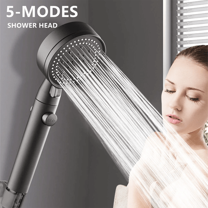 FlowControl Showerhead with 5 settings and push button | Stornfield