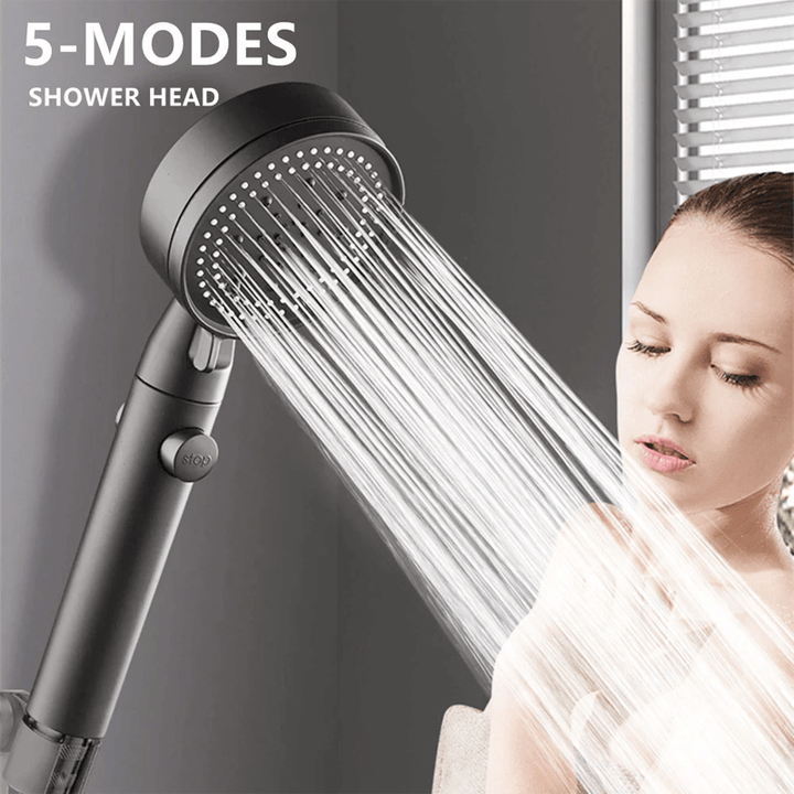 FlowControl Showerhead with 5 settings and push button | Stornfield