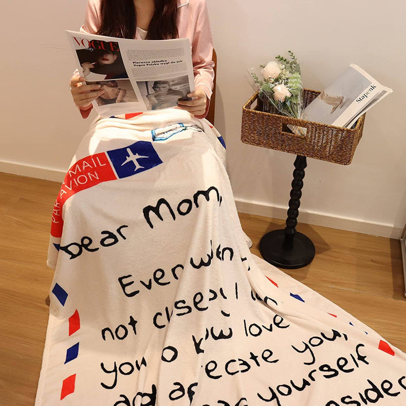 Letter Printed Flannel Throw Blanket Gift for Mom | Stornfield