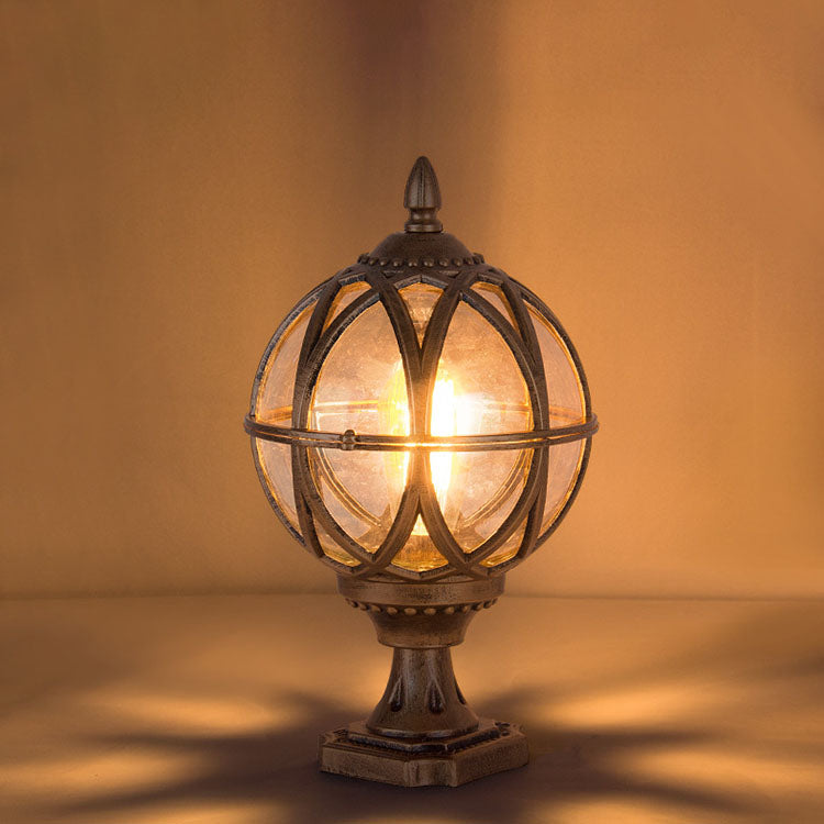 Traditional Colonial Globe Glass Aluminum 1-Light Outdoor Light For Garden | Stornfield