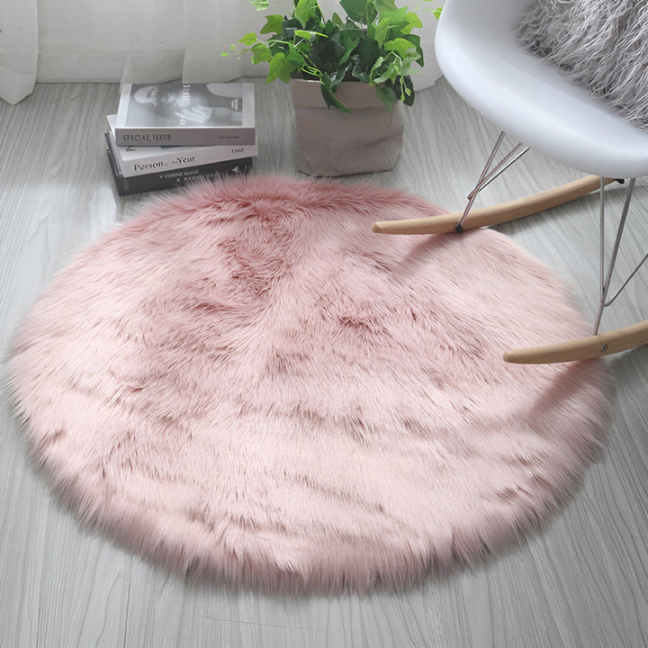 Round Plush Bedroom Floor Rug | Stornfield