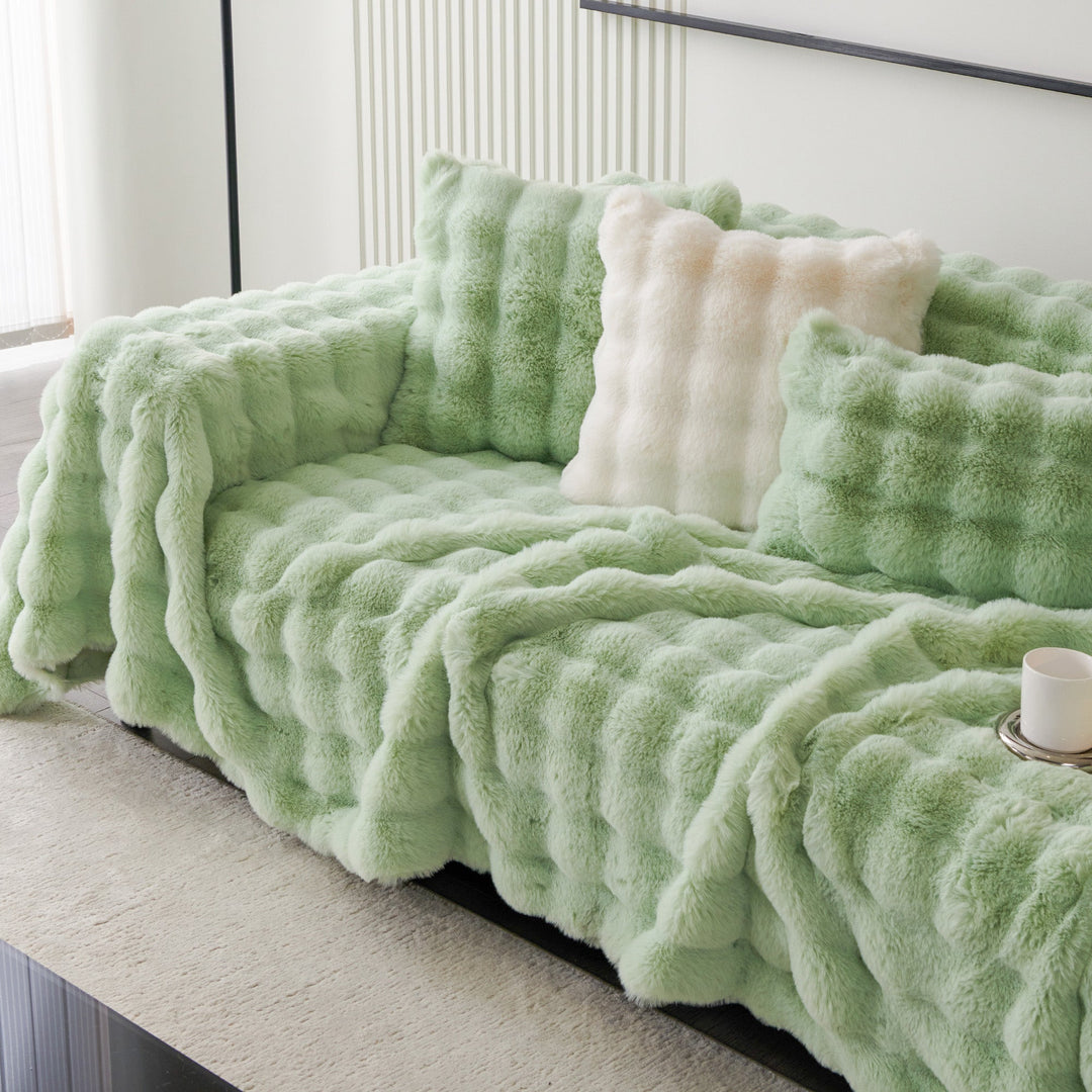 Luxe Ripple Faux Fur Sofa Cover - Modern, Stylish & Durable Sofa Protection | Stornfield