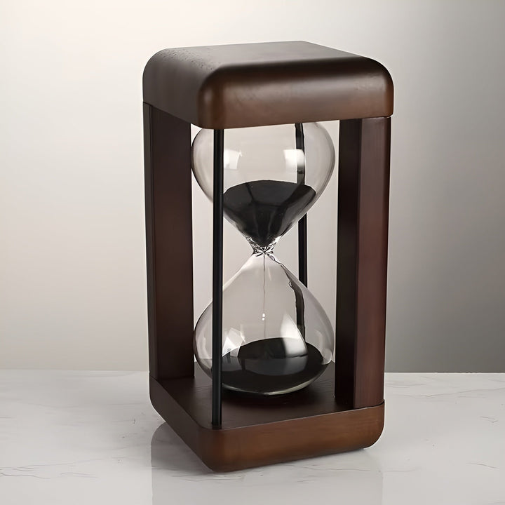 Hourglass with Solid Wood Frame – High Quality and Decorative | 30 Minutes for Office, Desk, and Home | Stornfield