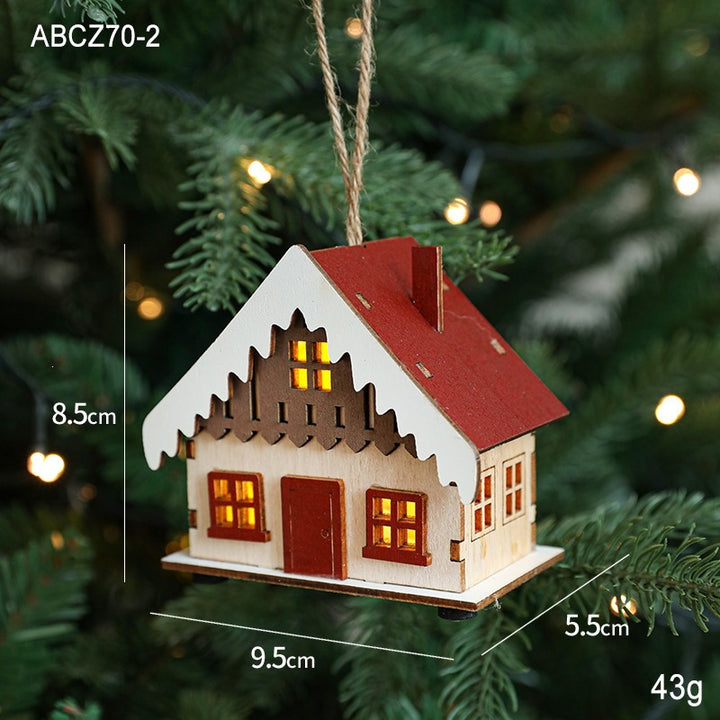 Illuminated wooden house for the Christmas season
