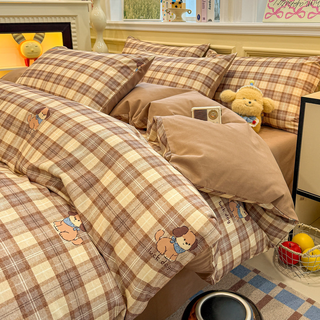 Brushed cotton bedding set for winter