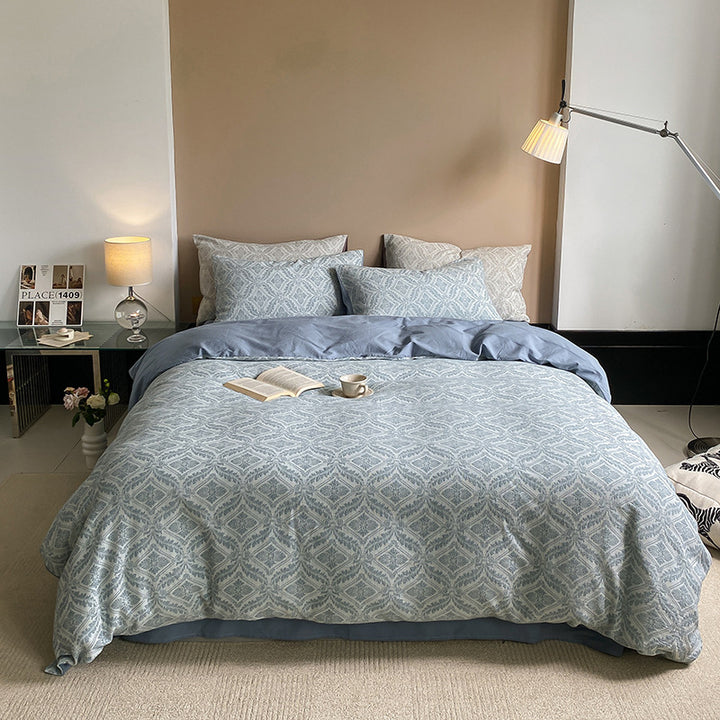 Cotton bedding set, 3-layer, jacquard, washed cotton