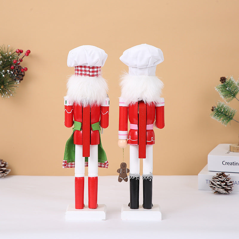 Nutcracker set made of wood, 38 cm, 2-piece