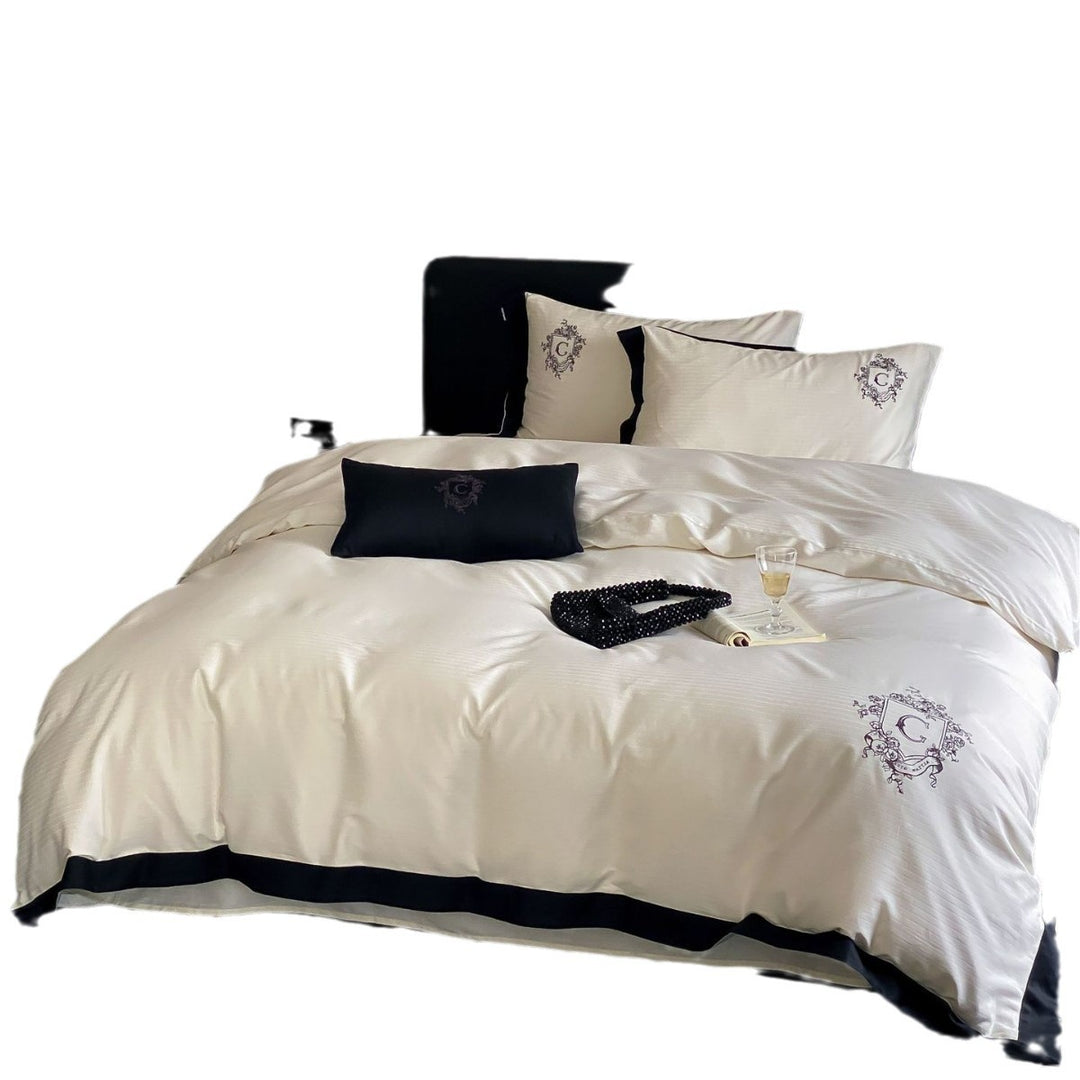 Cotton bedding set, 4-piece, textured, various sizes