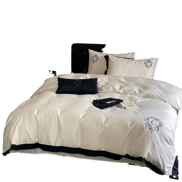 Cotton bedding set, 4-piece, textured, various sizes