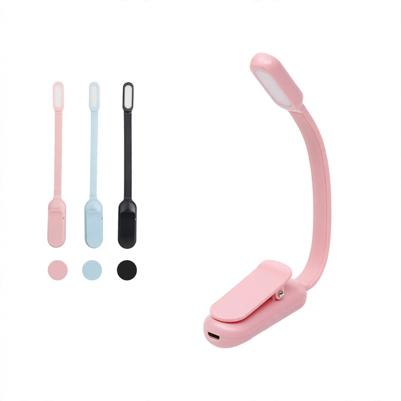 Mini clamp lamp with battery for desk and study
